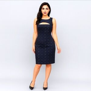 BLACK HALO 𝅺Sheath Dress Floral Lace Blue 2